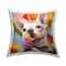 Stupell Industries Rainbow French Bulldog Unicorn Ice Cream Colorful Throw Pillow 18" x 18"